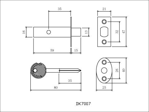 Concealed tube well lock, , large