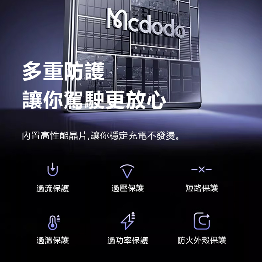 Mcdodo麥多多 LQ CC311 Gana系列90W三口快充車載充電器 2C1A, , large