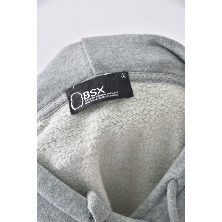 (L) bsx棉質內刷毛棉帽灰色長袖上衣二手衣, , large