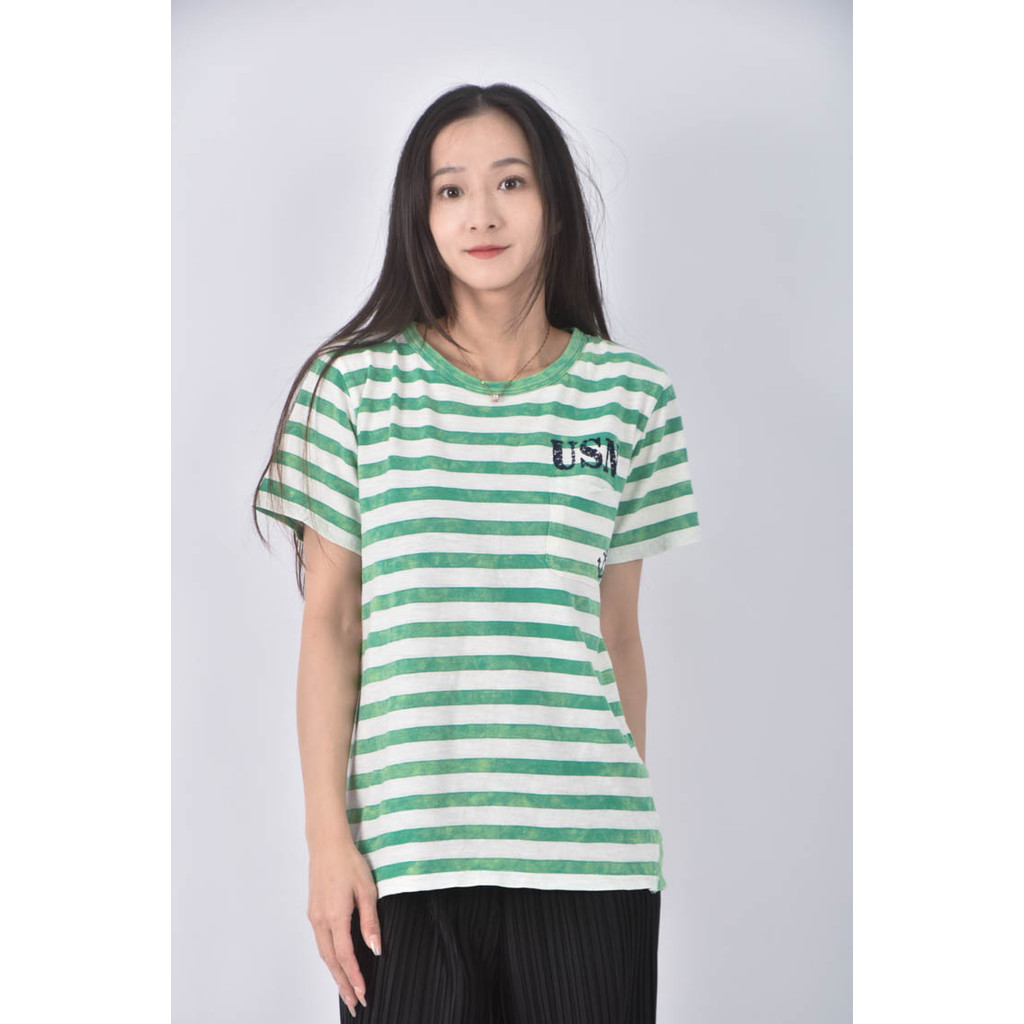 (F) original garment運動棉質純棉綠色短袖上衣二手衣