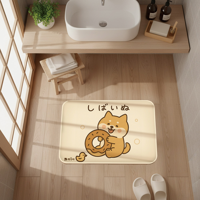 【怪獸】瑪思特 軟式珪藻土吸水地墊 萌犬系列 (60x40cm) - 甜甜柴, , large