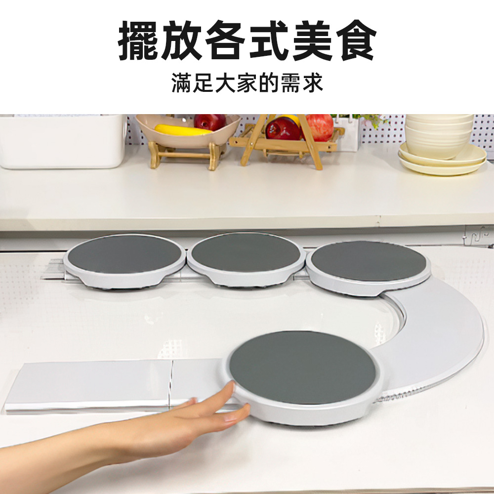 【上手家居】迴轉餐桌 白色6盤(菜盤/餐桌轉盤/旋轉餐盤/旋轉盤/旋轉菜盤), , large