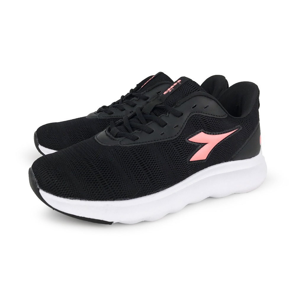 DIADORA迪亞多那 專業輕量慢跑鞋 女運動鞋 女鞋 簡約 時尚 透氣 保護後跟 Q彈 緩震 釋壓 耐磨 止滑 粉 黑, , large