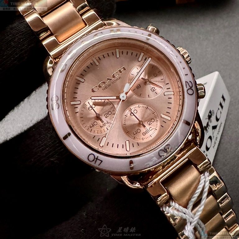[星晴錶業]COACH手錶,38mm,CH00175玫瑰金色錶面玫瑰金錶殼玫瑰金色精鋼錶帶款, , large