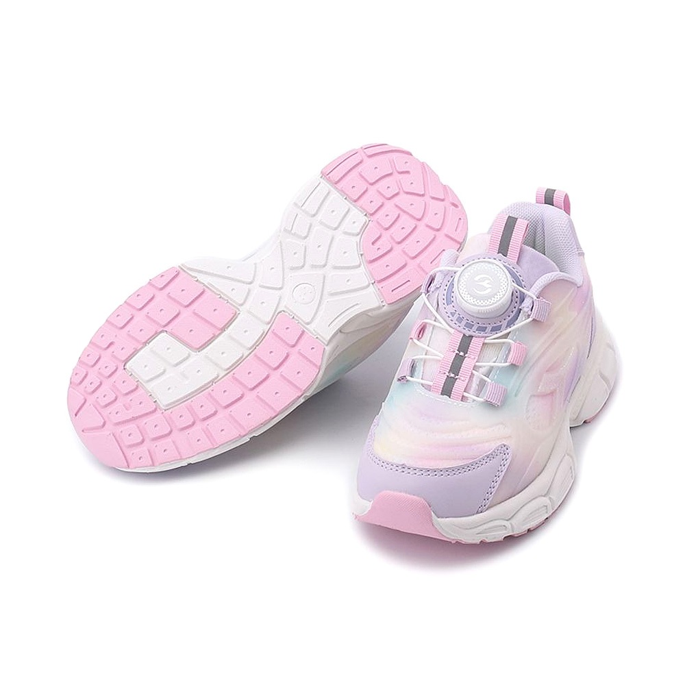 DIADORA迪亞多那 新星行者大童運動鞋 童運動鞋 童鞋 旋鈕式鞋帶 寬楦 透氣 保護後跟 穩定 抗菌 銀黑 紫粉, , large