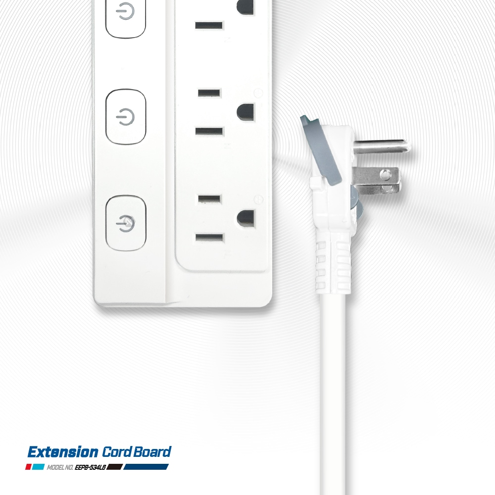 ENERGIZER 勁量 按壓式開關 延長線 5開3孔4座 1.8米 EPB-534L6, , large