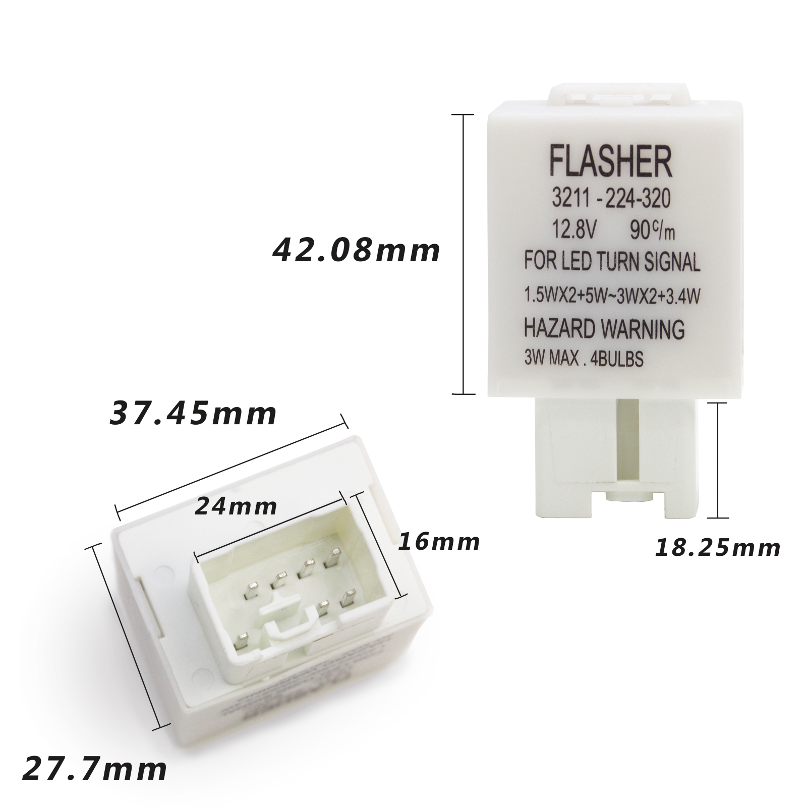 [PA LED] For Mazda 3/6 7-PIN Electric Flasher Relay, , large