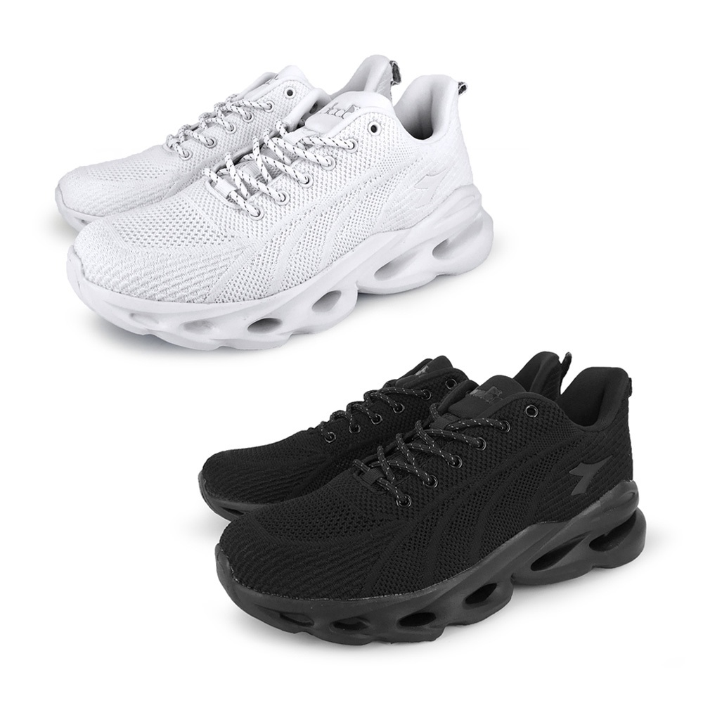 DIADORA迪亞多那 生活時尚運動鞋 男運動鞋 男鞋 慢跑鞋 輕量 透氣 Q彈 吸震 厚底 減壓 耐磨 止滑 白 黑