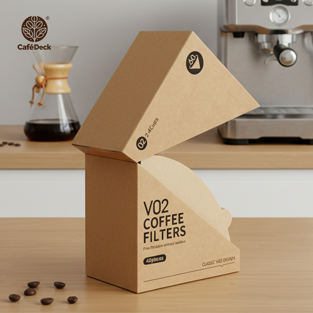 CafeDeck︱錐形咖啡濾紙 100枚盒裝 V60 手沖濾紙 咖啡過濾 原木漿濾紙 無漂白 咖啡濾紙 扇形濾紙 萃取濾紙, , large