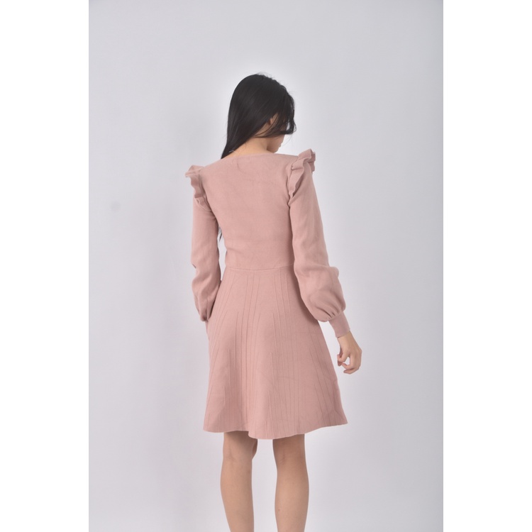 (S) 【依庭私服】yuanzi質感V領粉色洋裝二手衣, , large