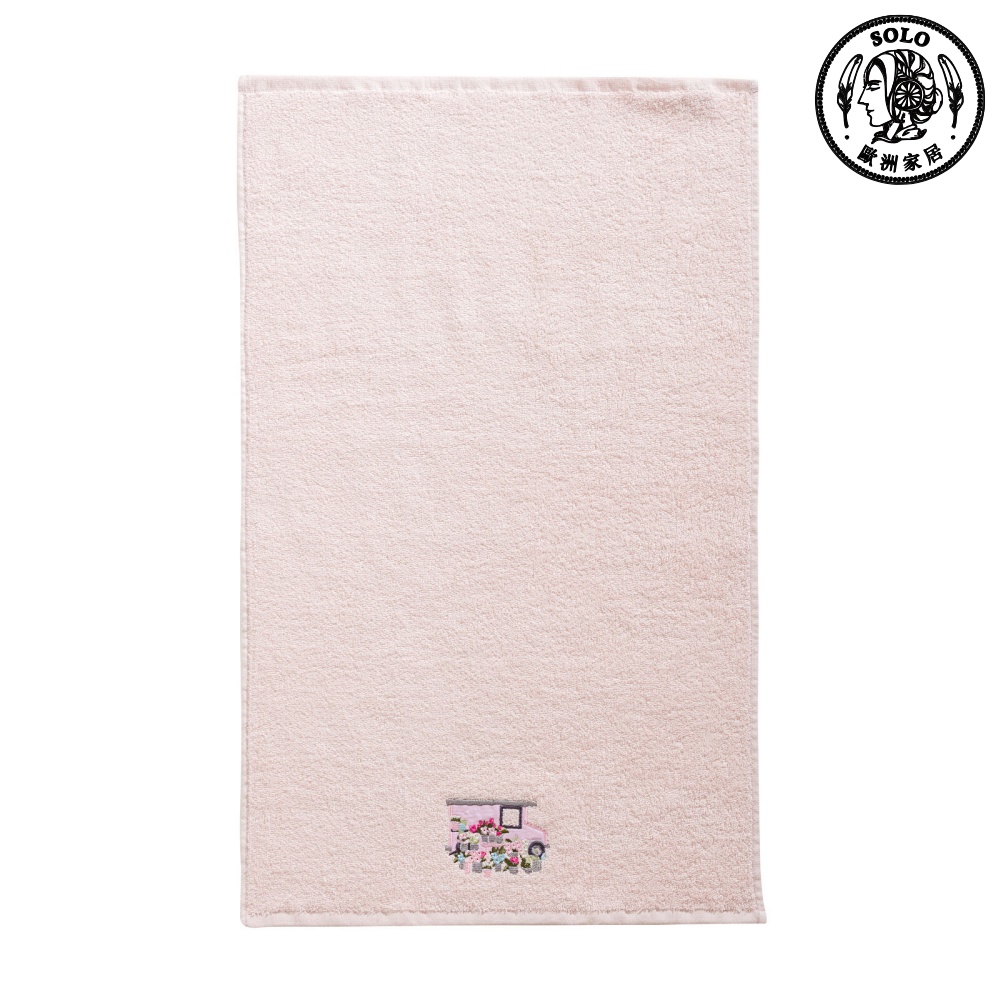 【SOLO Vintage】LCW Home 50x80cm Flower Truck Embroidery Towel 100% Cotton Absorbent, , large