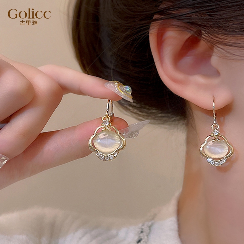 【Gulicc】古莉可 耳環 如意平安鎖耳飾, , large