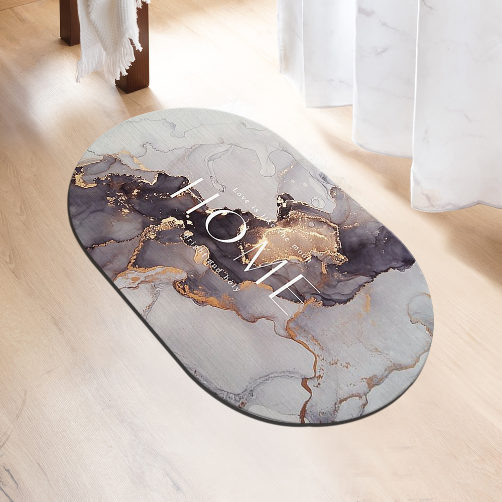 Soft diatomaceous earth water-absorbing non-slip floor mat with color printing