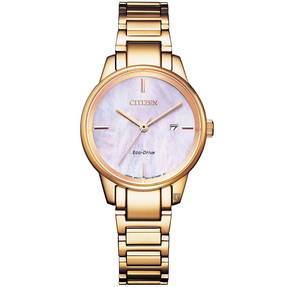 CITIZEN 星辰 光動能珍珠貝女錶 EW2593-87Y