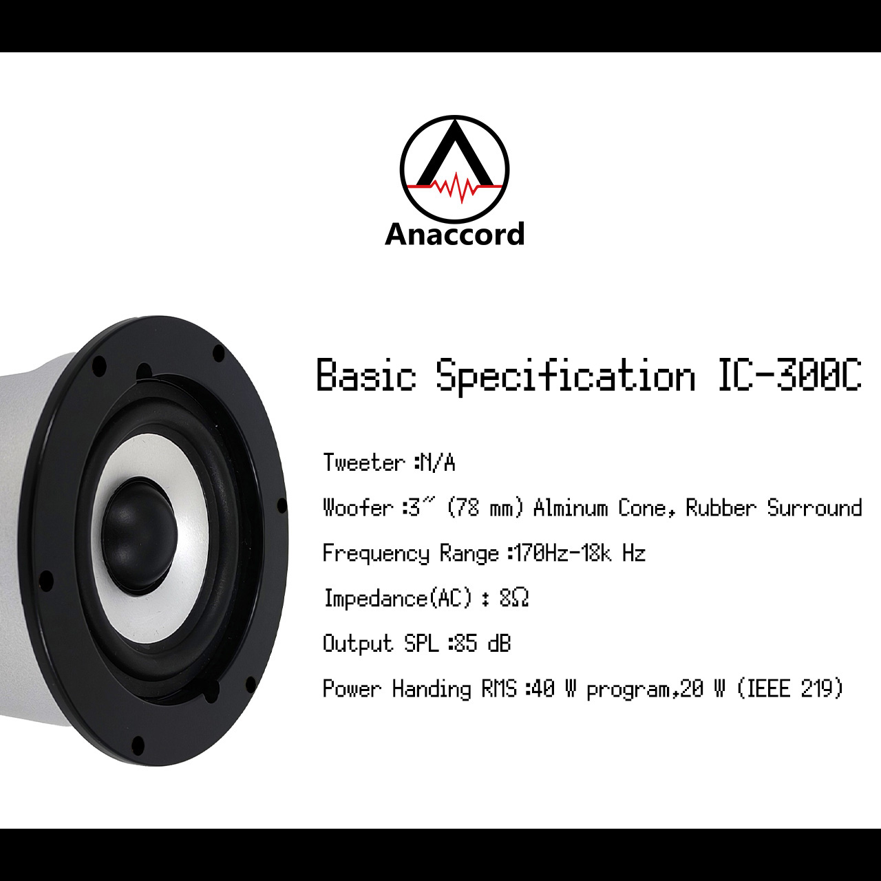 Anaccord雅那歌音響 IC-300C 3inch indoor speakers and ceiling speakers 2pcs, , large