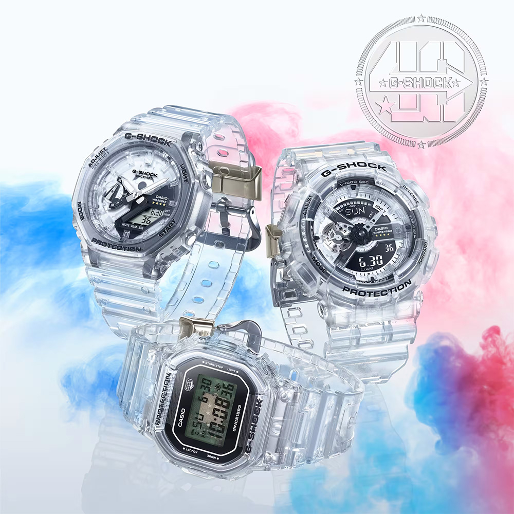 CASIO 卡西歐 G-SHOCK 40周年透明限量版透視機芯手錶 GA-114RX-7A, , large