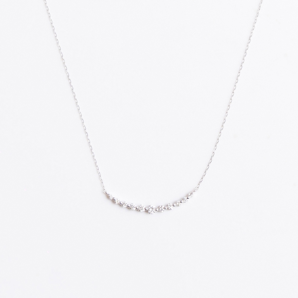 【18K金天然真鑽】A'jane 18K白金 璀璨序列 排鑽項鍊 A032503-002, , large