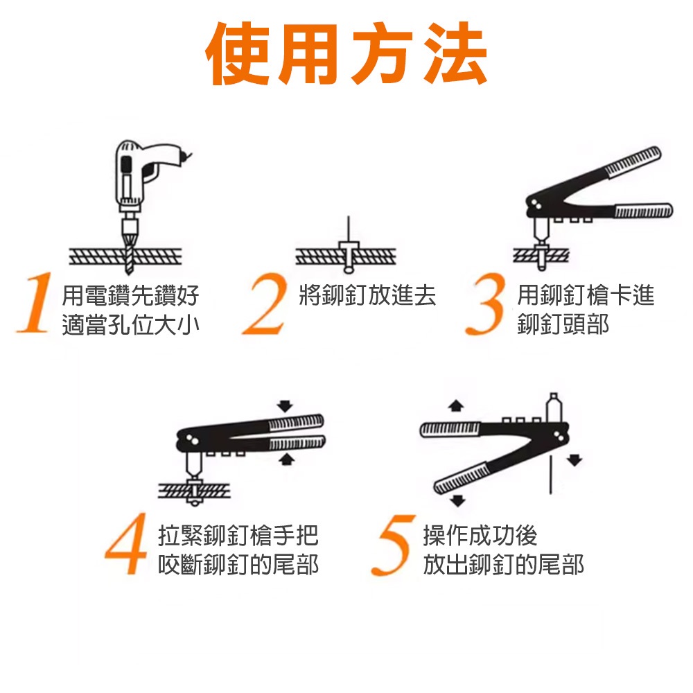 【TOPWAY】手動拉釘槍 四合一 鋁拉釘 拉帽槍 鉚釘鉗 拉釘槍, , large