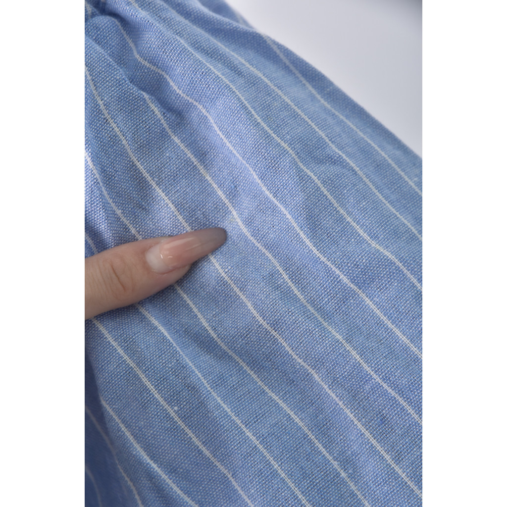 (M) bravo一字領藍色上衣二手衣, , large