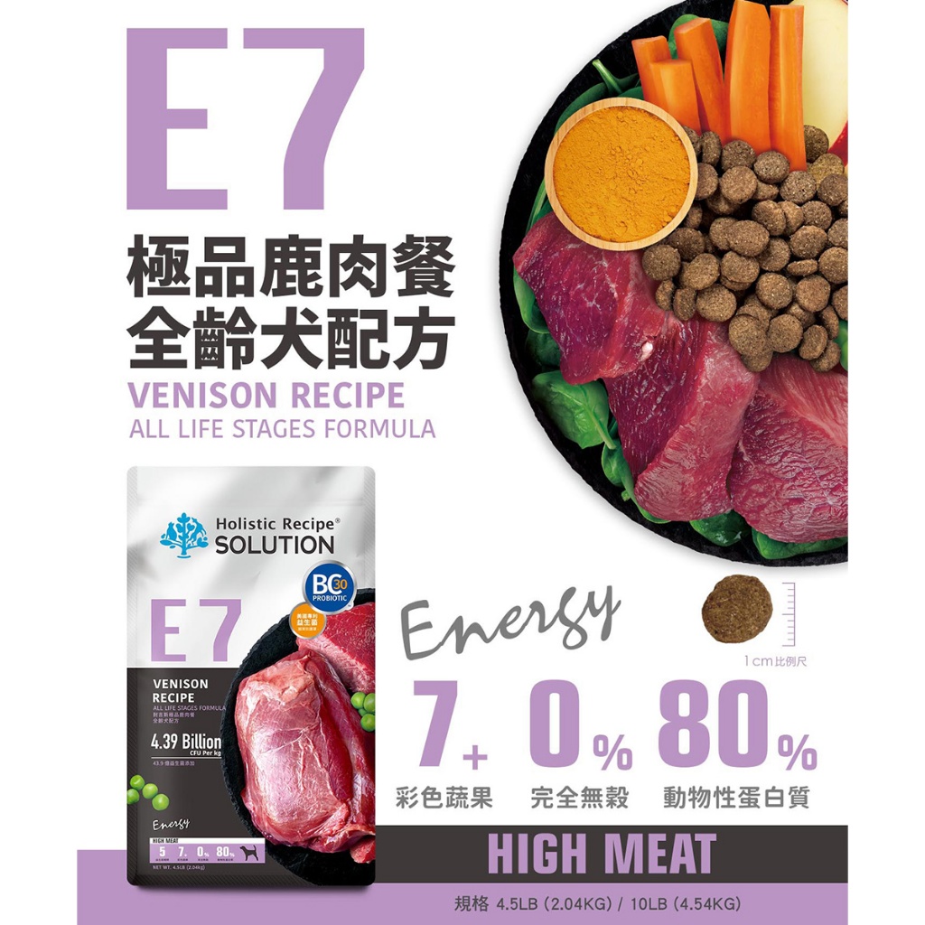 【耐吉斯】E7 極品鹿肉餐 無穀全齡犬配方(全齡犬飼料 狗飼料 狗糧 犬糧 狗食)4.5LB(2.04KG), , large