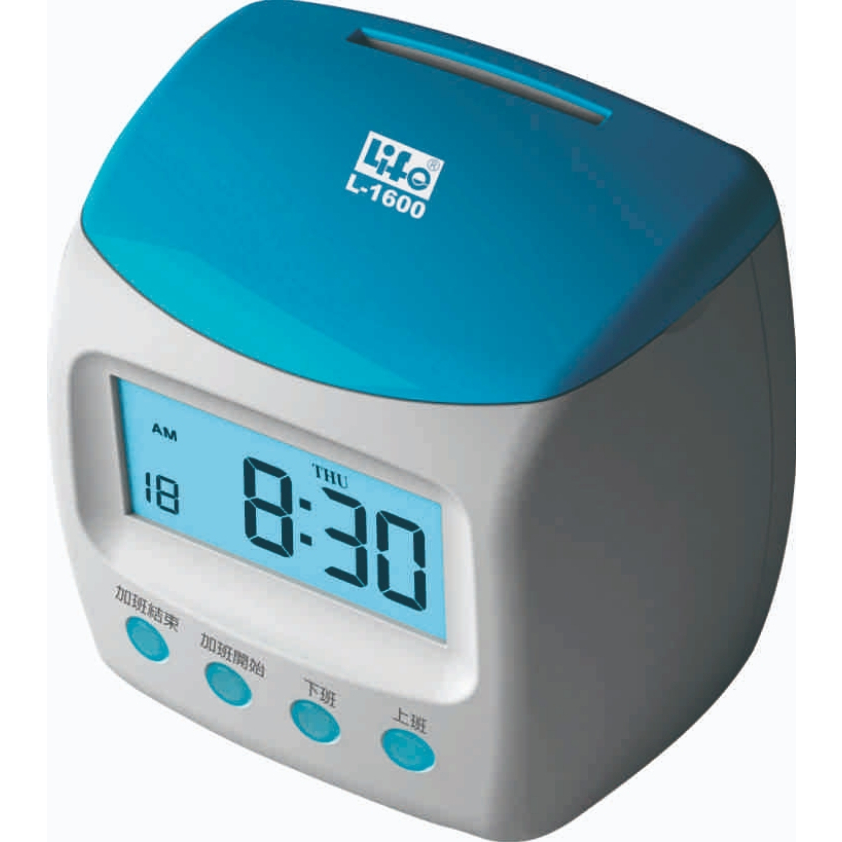 徠福 Life 微電腦四欄打卡鐘(NO.L-1600), , large
