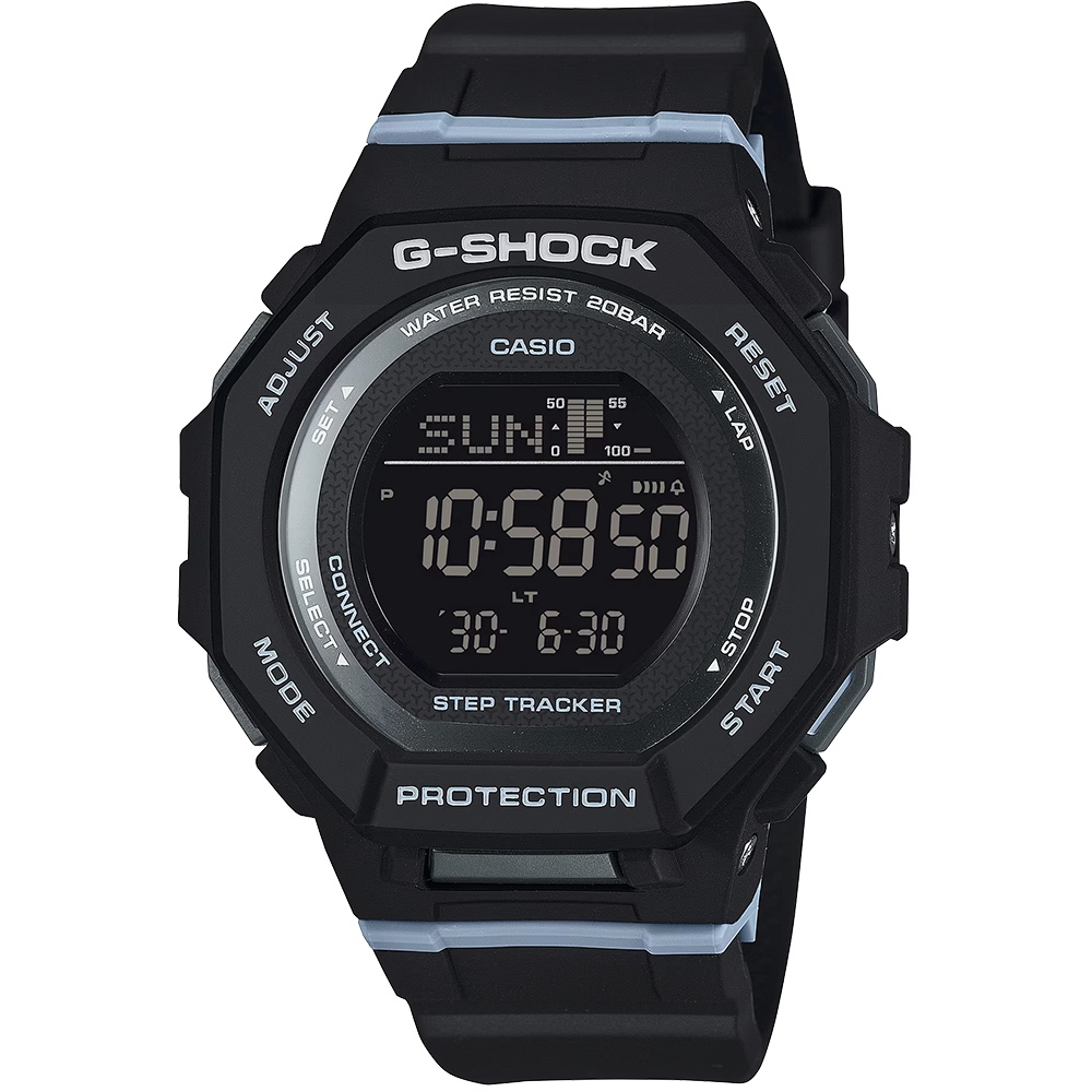 CASIO 卡西歐 G-SHOCK 計步藍芽手錶 柔和色調女錶 GMD-B300-1, , large