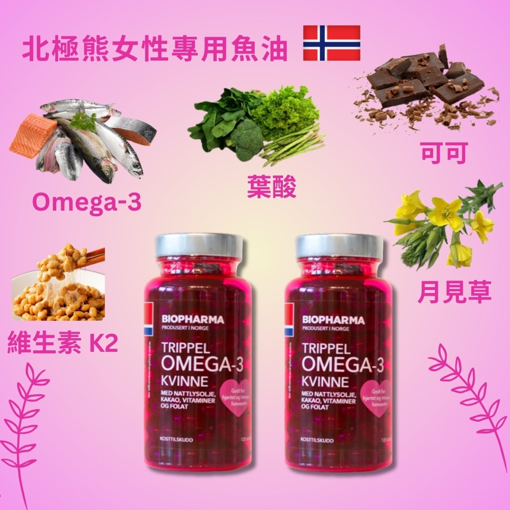 挪威北極熊女性專用魚油二瓶, , large