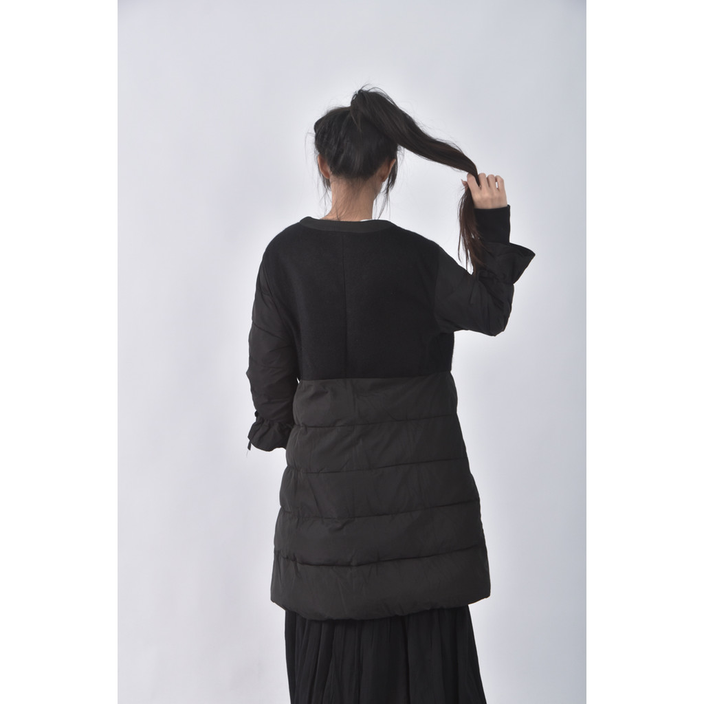 (XL) crecetelle拼接黑色外套二手衣, , large