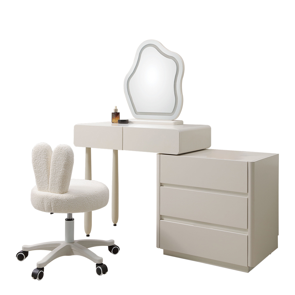  【Hampton 漢汀堡】蓓恩亞2.7尺伸縮鏡台-含椅, , large