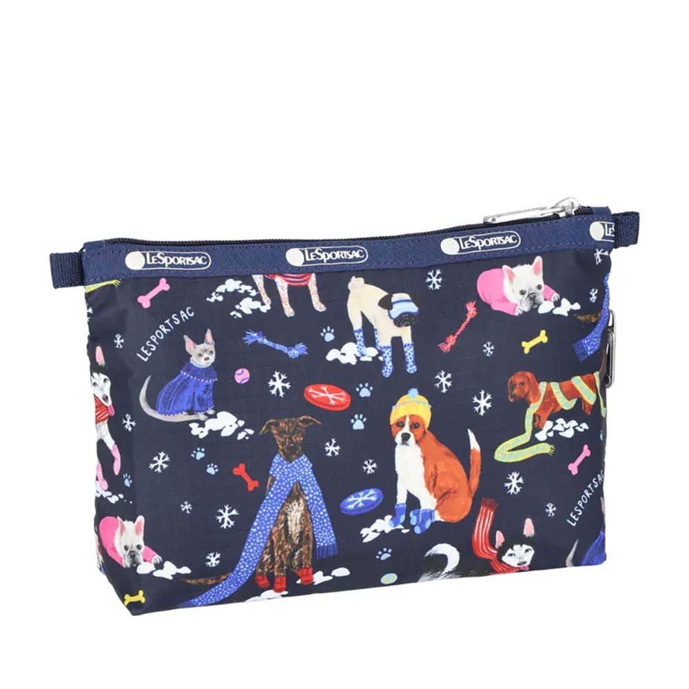 |快速出貨|Lesportsac Cosmetic Clutch 雙層拉鍊收納化妝包/ 雪國汪星人, , large