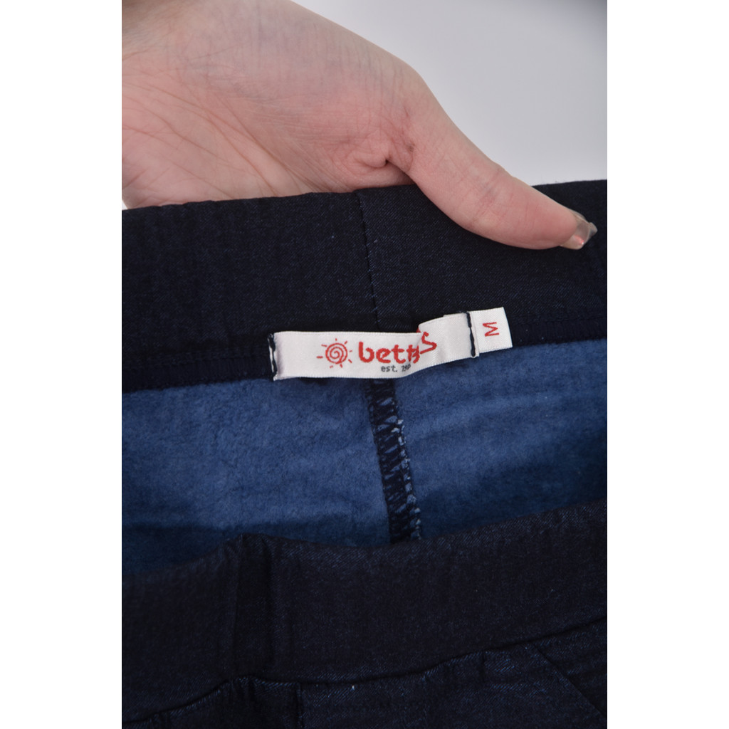 (L) bettys丹寧牛仔鬆緊腰藍色長褲二手衣, , large