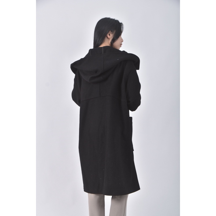 (XL) united colors of benetton質感大衣黑色外套二手衣, , large