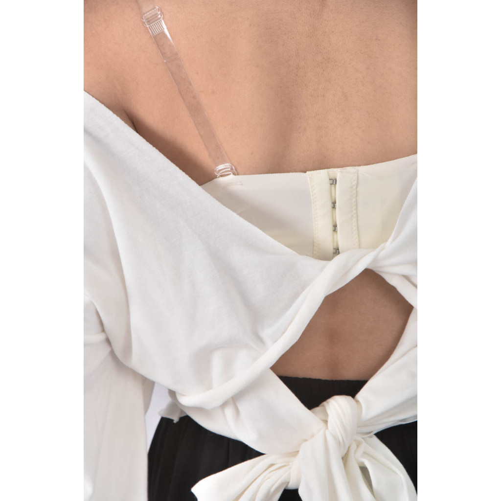 (L) design by eagle低胸白色短袖上衣二手衣, , large