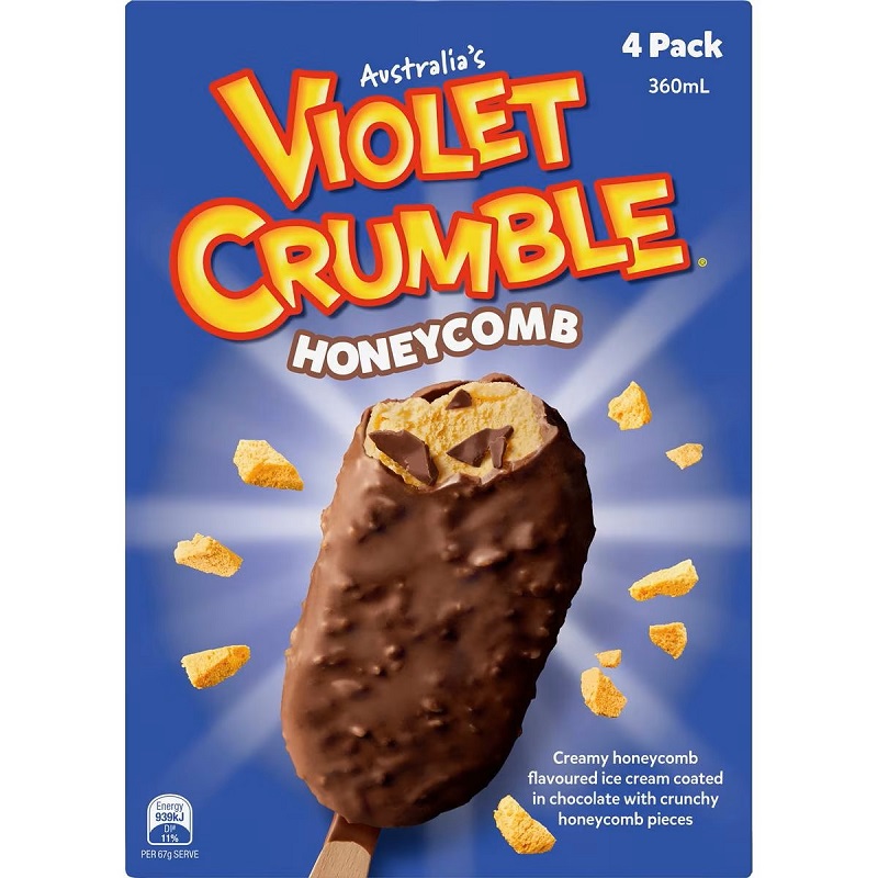 澳洲Violet Crumble巧克脆皮蜂巢糖造型雪糕, , large