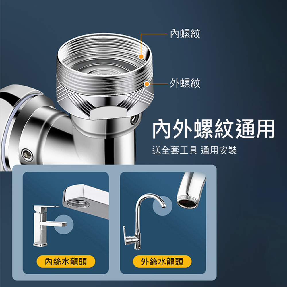 【上手家居】1080&deg;萬向水龍頭-銀色(伸縮水龍頭/旋轉水龍頭/萬象水龍頭/增壓水龍頭/防濺水龍頭/省水水龍頭/洗漱神器), , large