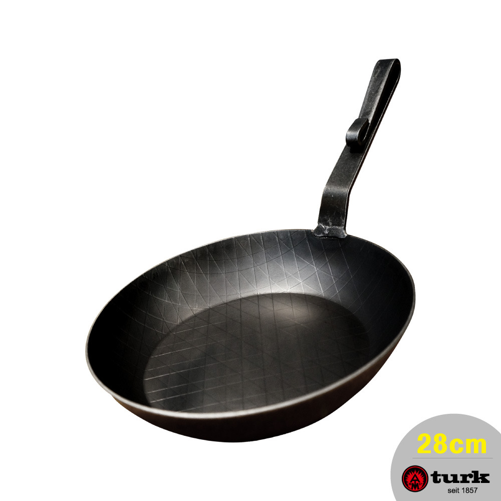 【德國turk土克鐵鍋】熱鍛斜紋 短柄(深鍋)平底鍋 28cm 鐵鍋65330, , large