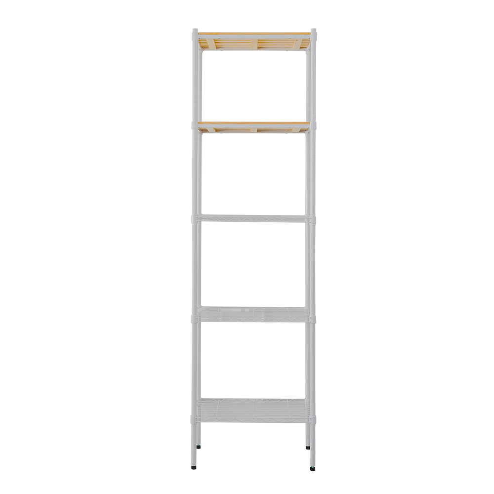 【Y HOUSE】60x30x210cm pine five-layer storage rack rack iron rack - white paint, , large