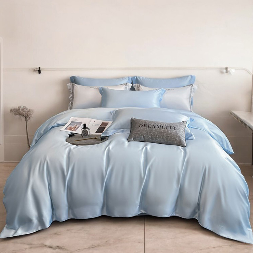 A-nice 升級加厚 60支 350織 100%天絲被套床包枕套組(雙人/加大 素色經典), , large