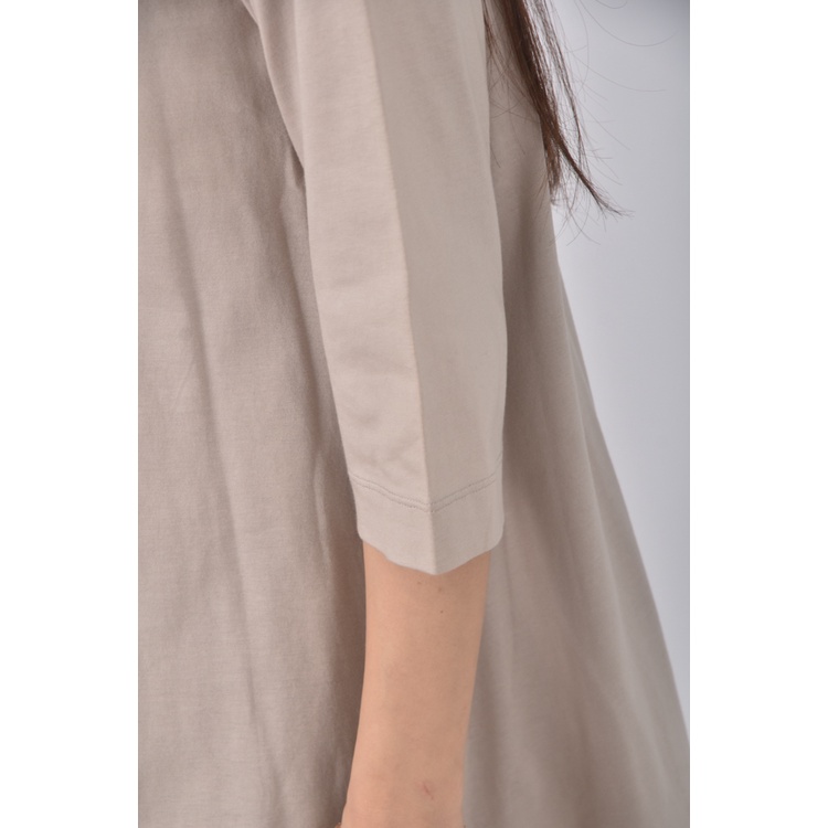 (S) uniqlo質感棉質純棉杏色洋裝二手衣, , large