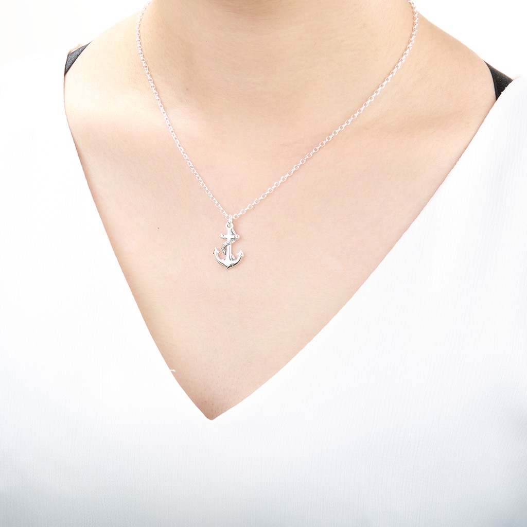【Angel & Me】定情 繩結 船錨 (大) Anchor s925 純銀 項鍊 生日 情人節 禮物, , large