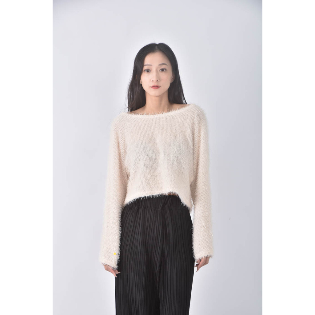 (F) 【又又私服】質感棉質圓領杏色毛衣二手衣