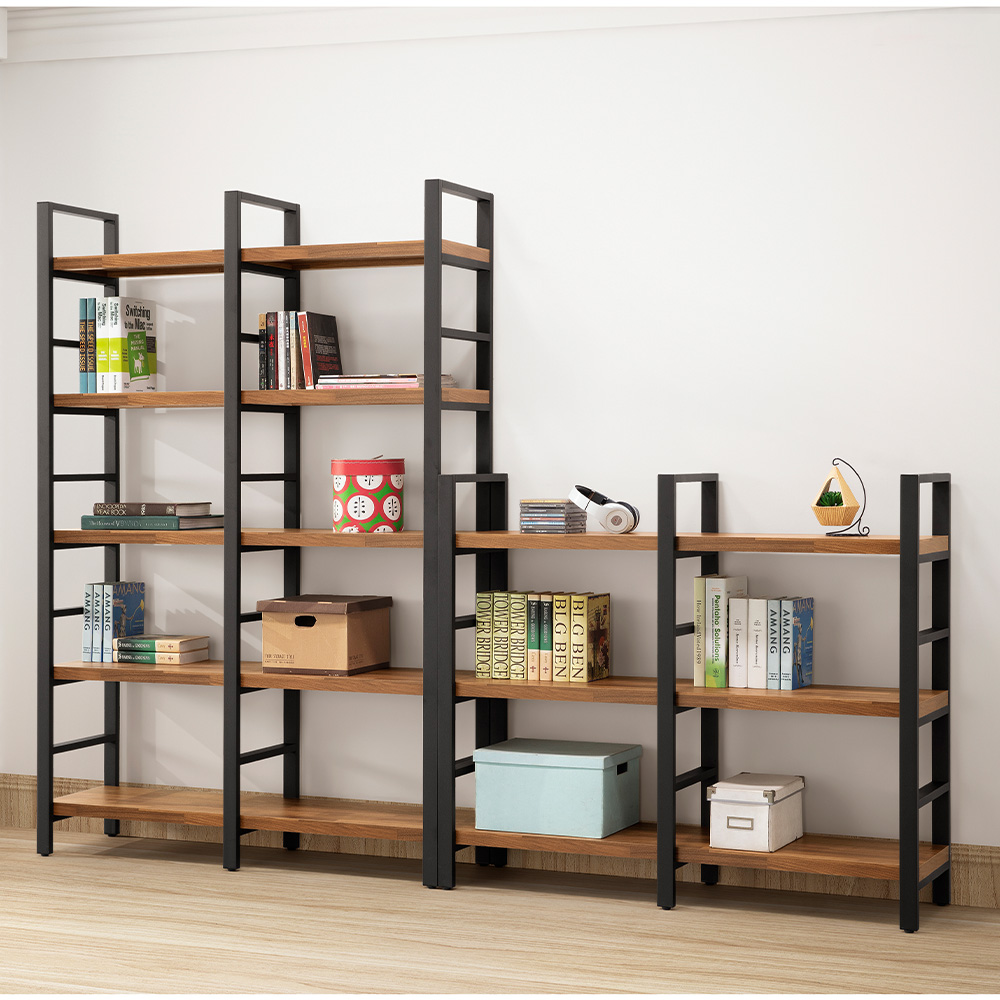 【唯熙傢俱】安迪工業風柚木色4尺書架, , large