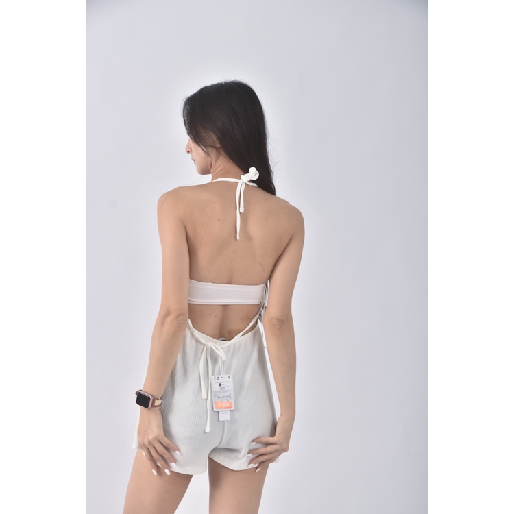(S) 【安于晴Charlene私服】bershka高腰質感露背白色連身裝二手衣, , large