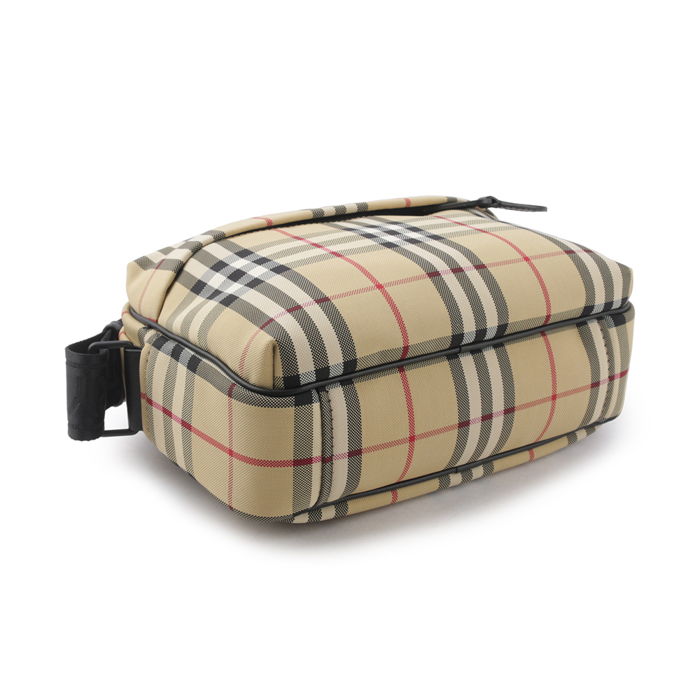 BURBERRY Paddy 格紋尼龍帆布拉鍊斜背包/經典米色, , large