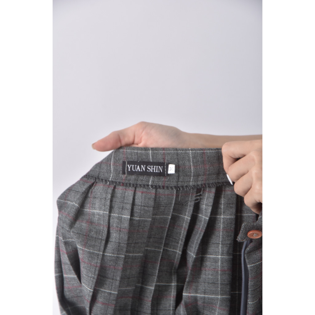 (M) yuan shin百褶灰色短裙二手衣, , large