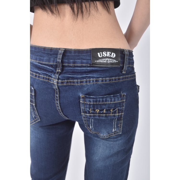 (M) used jeans丹寧牛仔質感棉質藍色長褲二手衣, , large