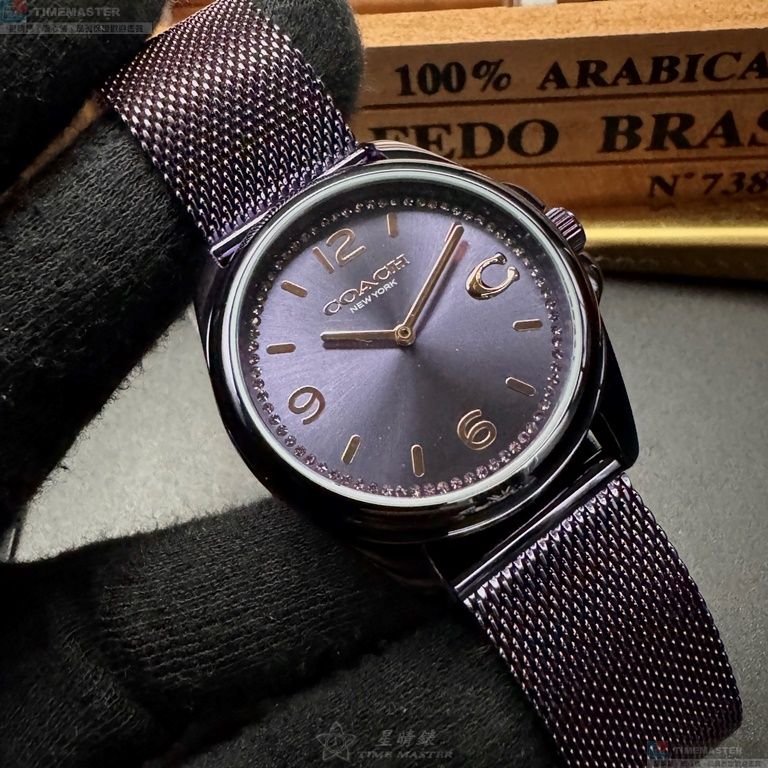 [星晴錶業]COACH手錶,36mm,CH00179紫色錶面紫色錶殼紫色米蘭錶帶款, , large