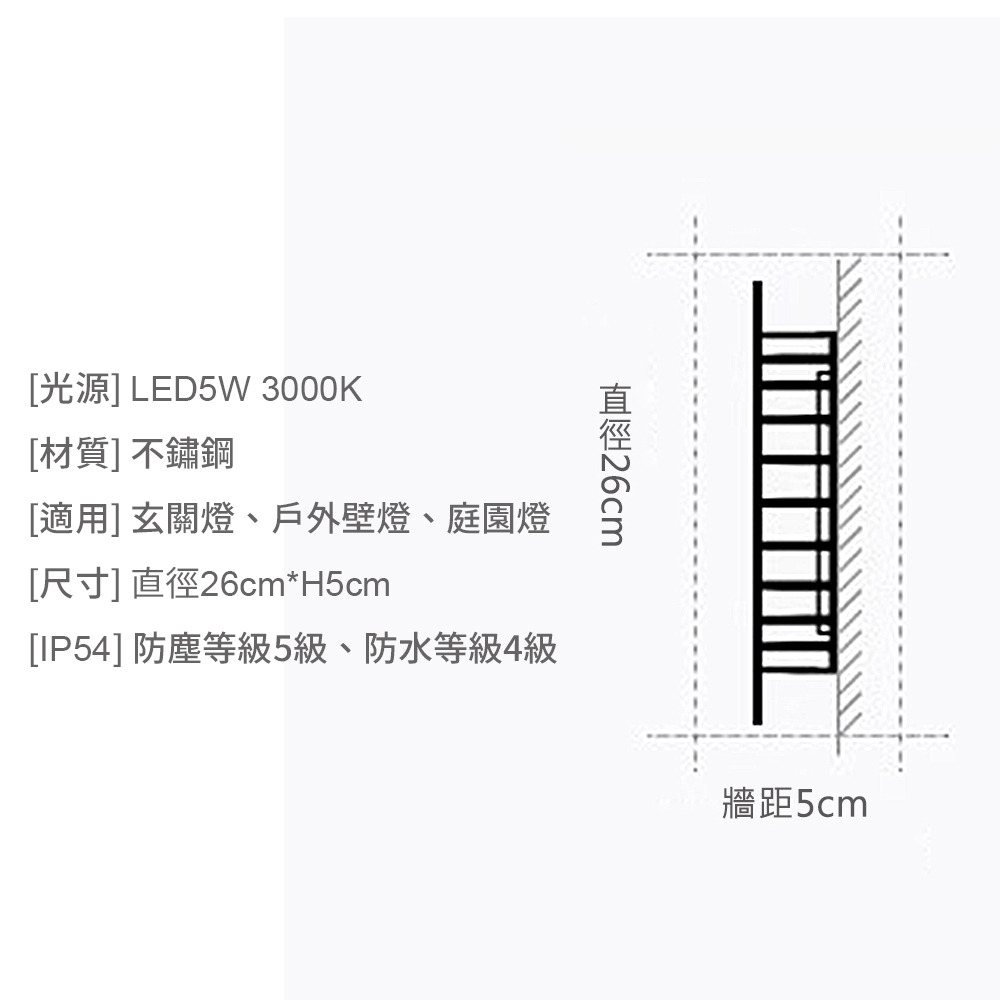 【H&R安室家】  LED戶外壁燈 玄關燈 庭園燈 （OD-35B）, , large