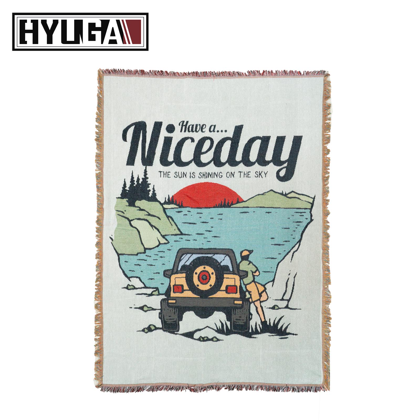 HYUGA Extra Large Camping Blanket【Sunset】, , large