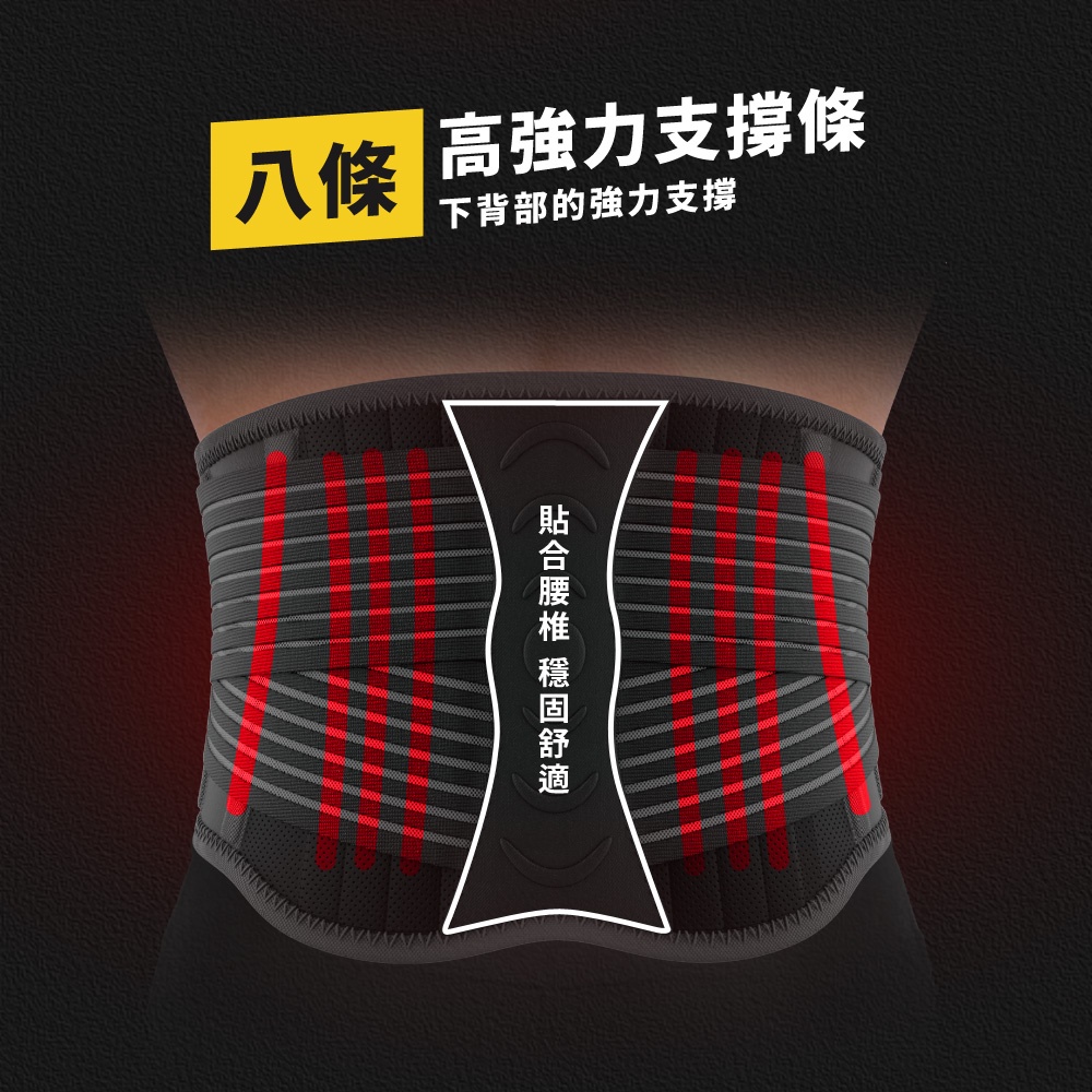 【日本旭川】生命磁石墨烯鈦鍺能量雙層支撐護腰 台灣製 8條支撐鋼板 遠紅外線 護腰帶 護具 運動腰帶 工作護腰, , large